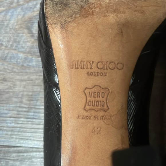 Jimmy Choo leather Peep-Toe Heels - Picture 9 of 9